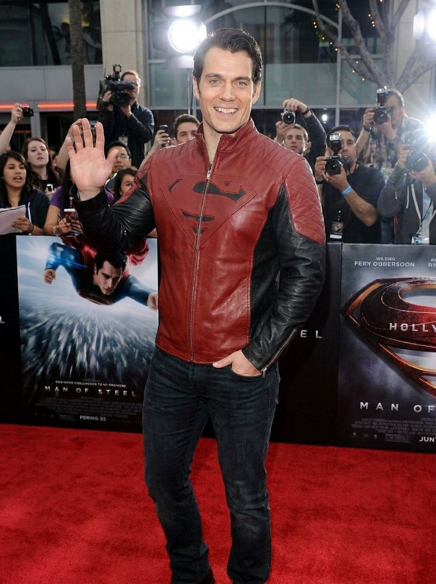 Hollywood Jackets Smallville Superman Red and Black Leather Jacket