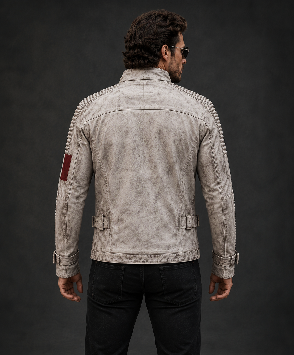 Hollywood Jackets Star Wars Finn White Waxed Leather Jacket