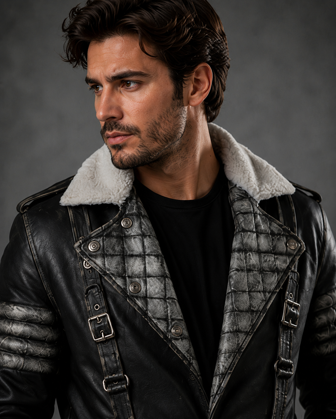 Men’s Fallout Distressed Black Leather Coat | Post-Apocalyptic Trench Coat