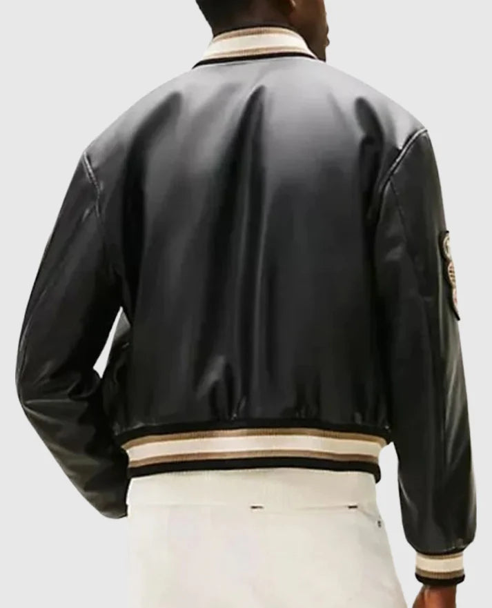 F1 Movie Damson Idris x APXGP Leather Varsity Jacket