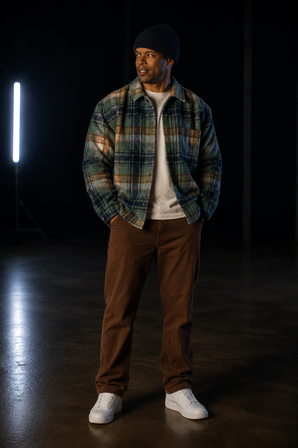 Scary Movie 6 Character Green Plaid Wool Shirt Jacket