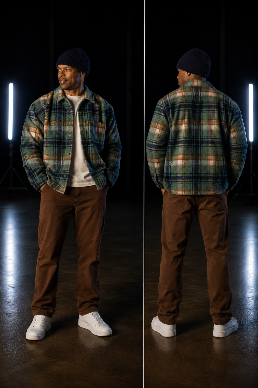 Scary Movie 6 Character Green Plaid Wool Shirt Jacket