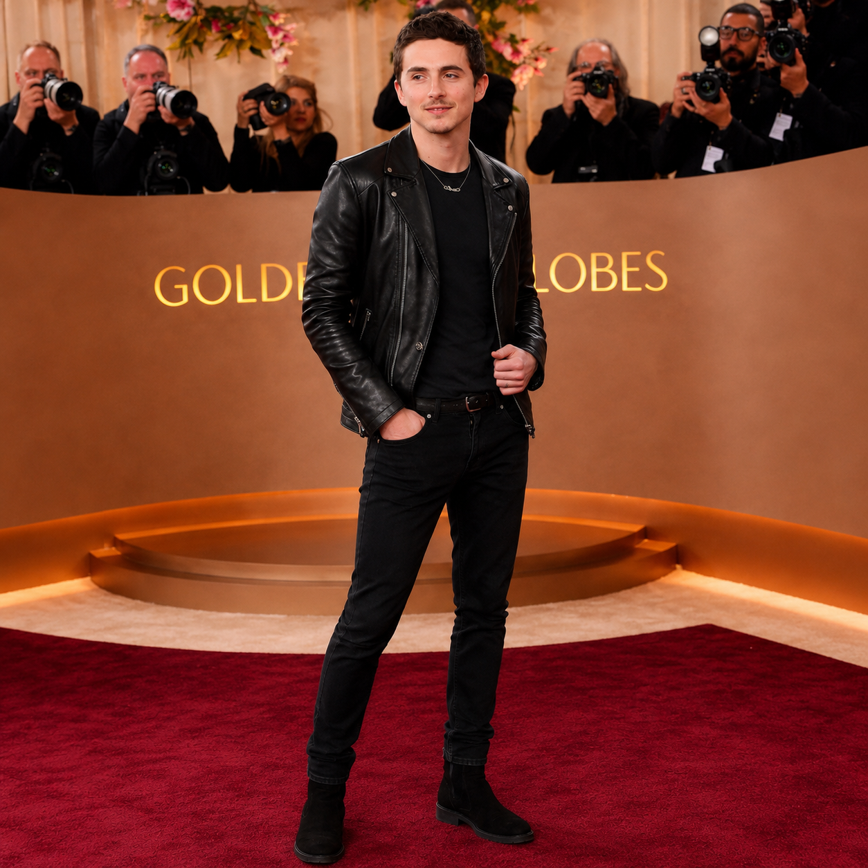Men's Black Asymmetrical Biker Leather Jacket | Hollywood Jackets