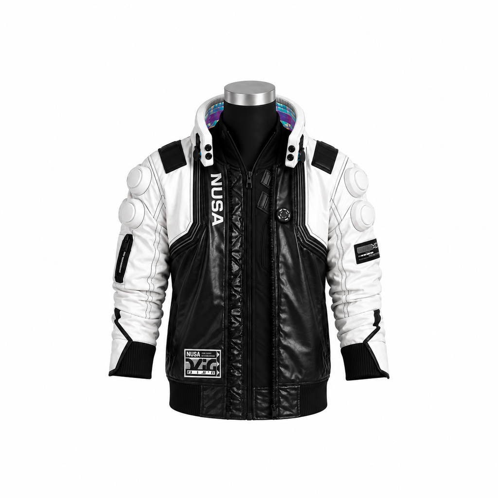 Nusa Black & White Leather Jacket – Men’s