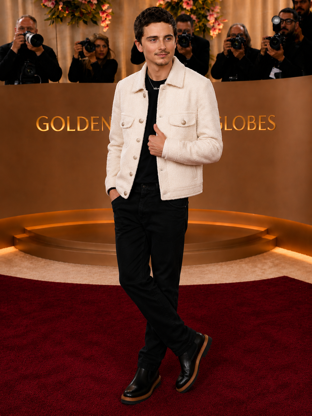 Men's Off White Quilted Shirt Jacket - Hollywood Jackets