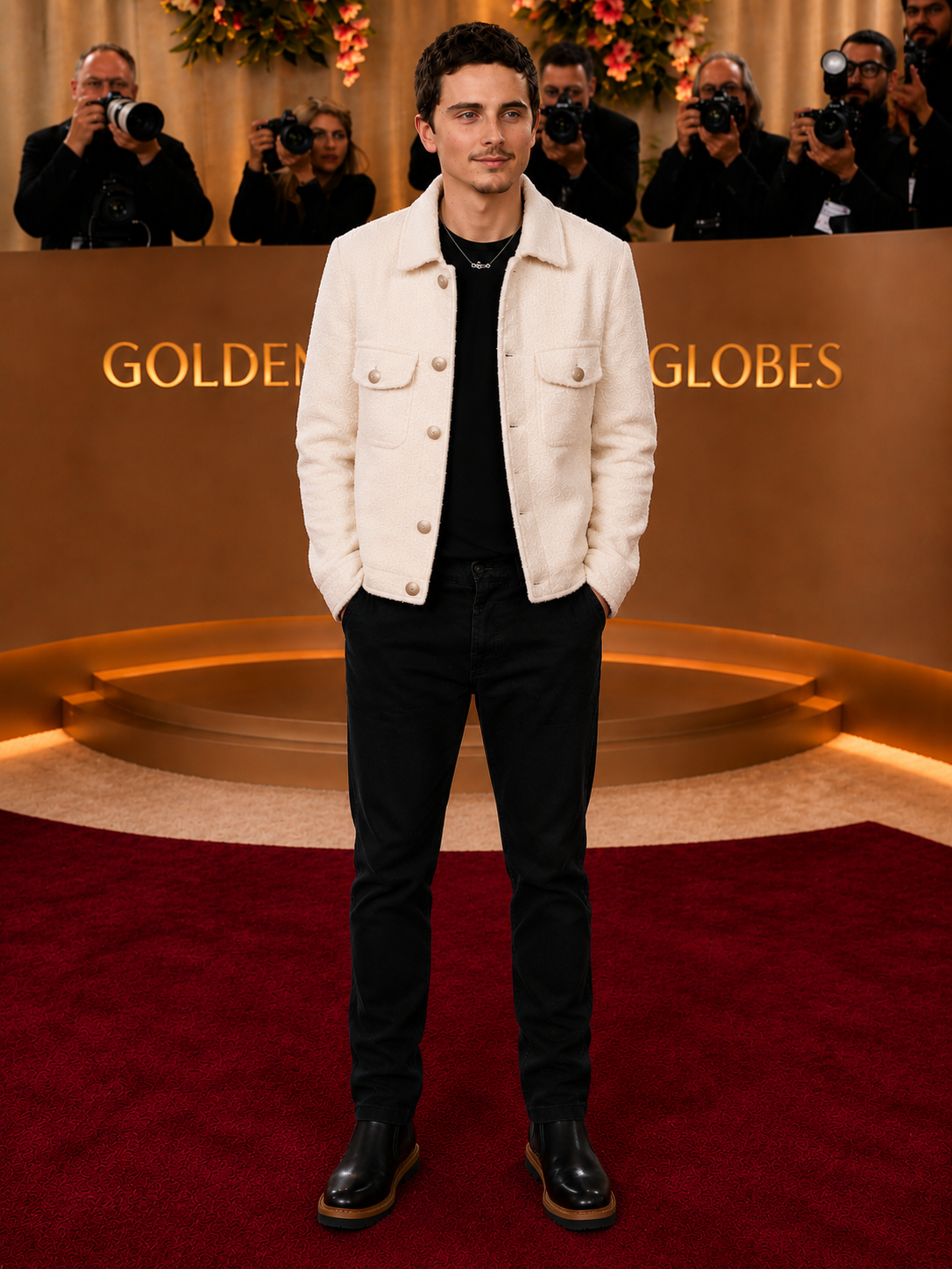 Men's Off White Quilted Shirt Jacket - Hollywood Jackets