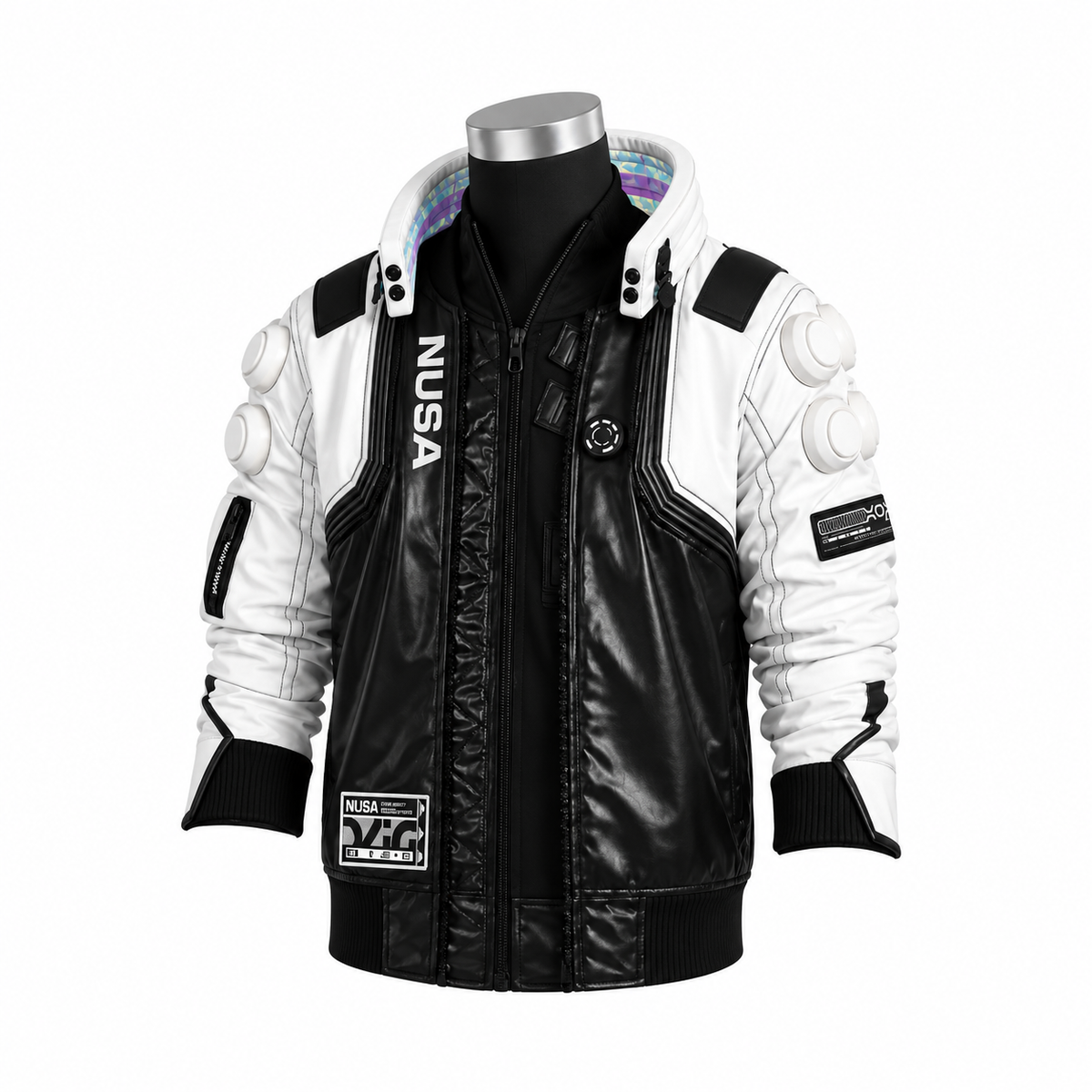 Nusa Black & White Leather Jacket – Men’s