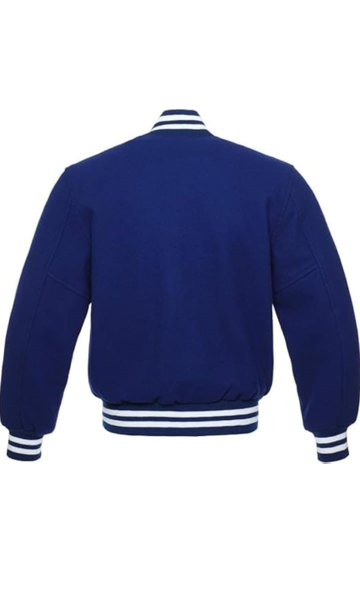 Hollywood Jacket Classic Blue Letterman Varsity Jacket Wool With B Logo Patch