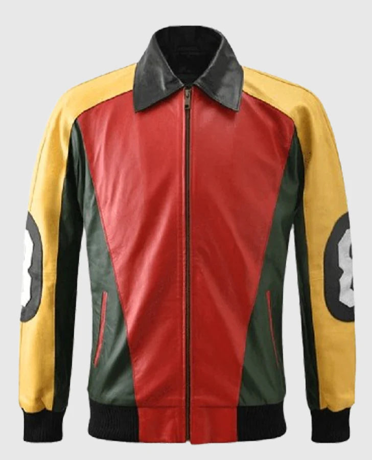 Hollywood Jacket Men’s 8 Ball Pool Bomber Leather Jacket