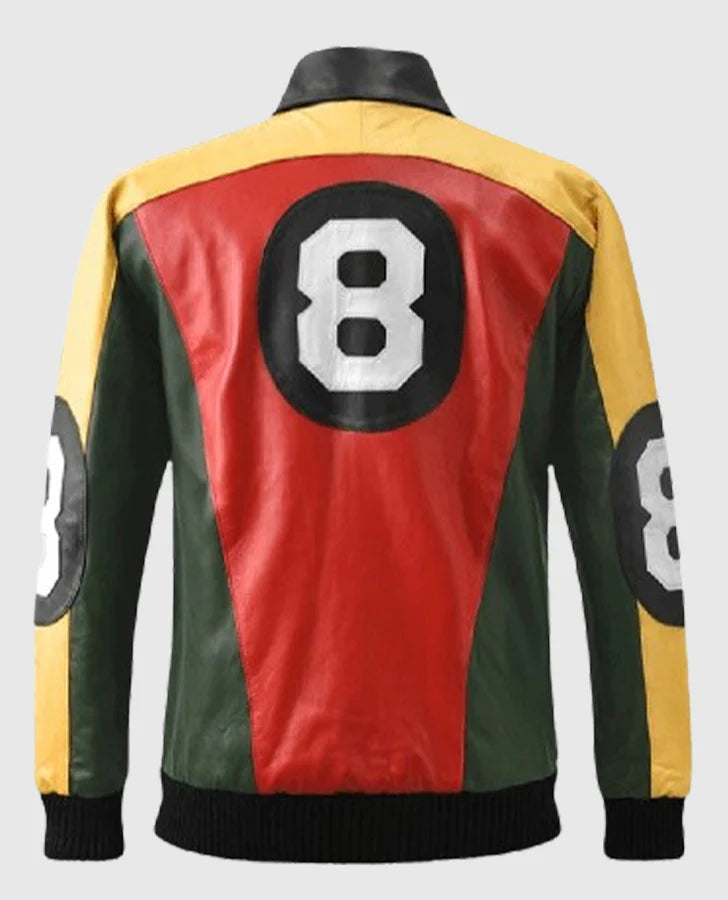 Hollywood Jacket Men’s 8 Ball Pool Bomber Leather Jacket