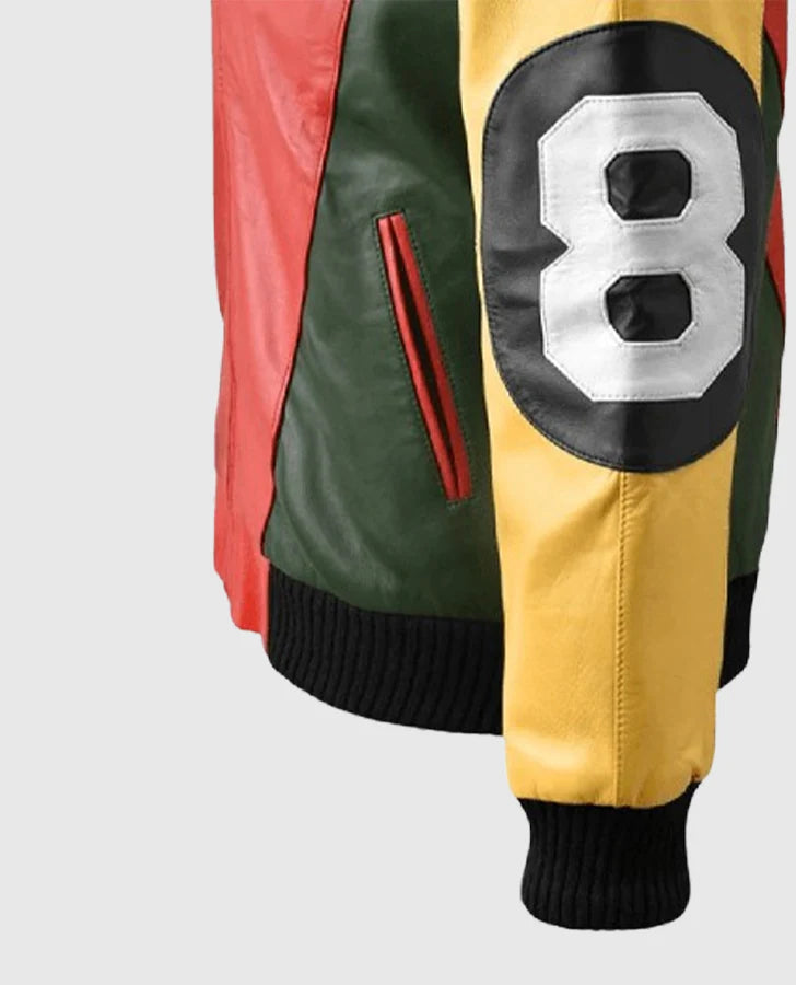 Hollywood Jacket Men’s 8 Ball Pool Bomber Leather Jacket