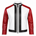 Men's Red, White and Black Star Leather Jacket | Hollywood Jackets