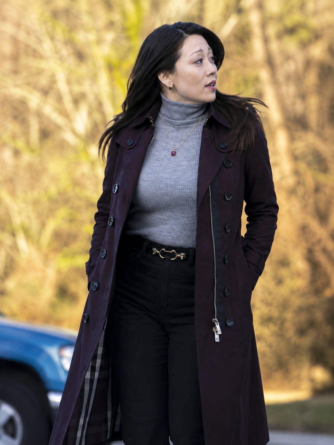 Hollywood Jacket Tracker S1 Reenie black Cotton Trench Coat