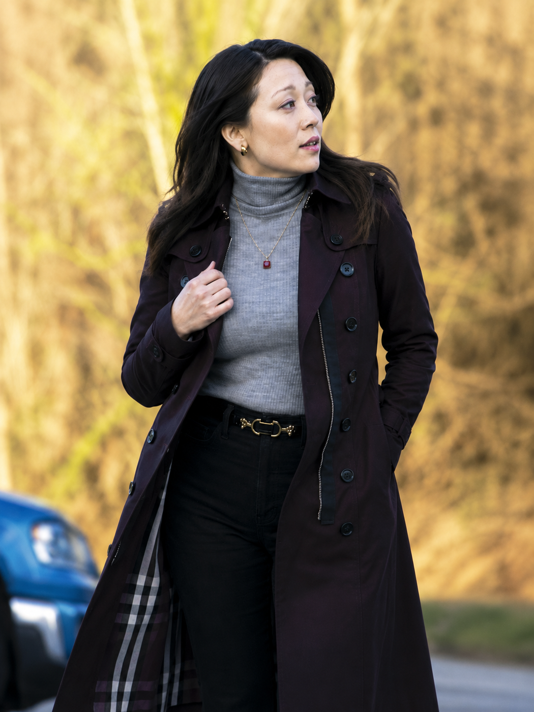 Hollywood Jacket Tracker S1 Reenie black Cotton Trench Coat