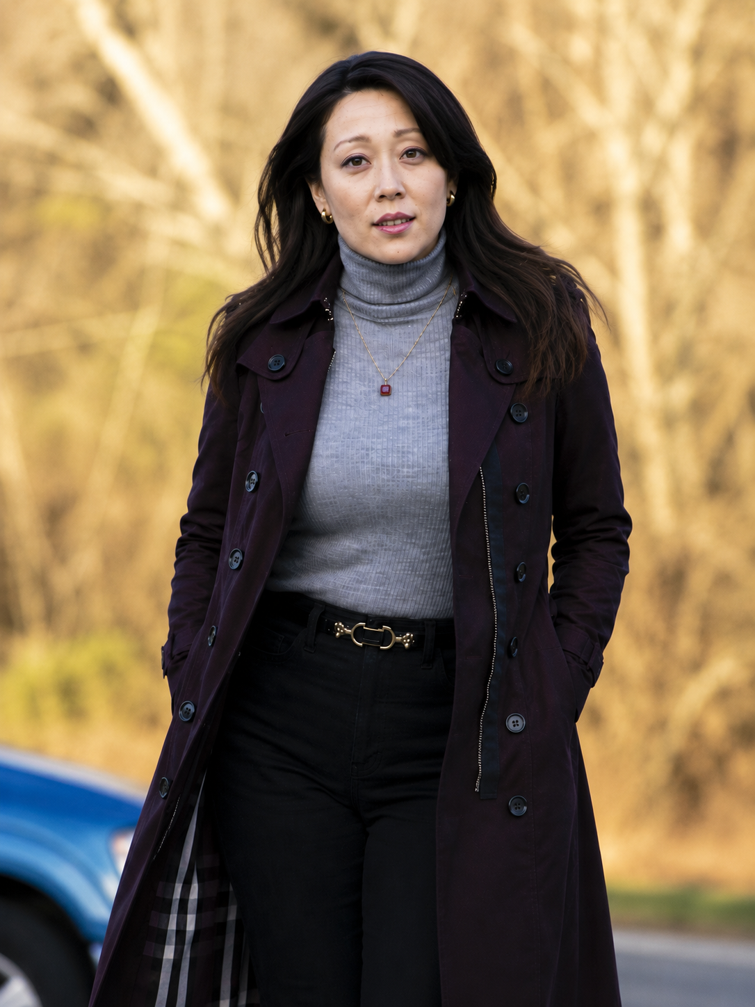 Hollywood Jacket Tracker S1 Reenie black Cotton Trench Coat