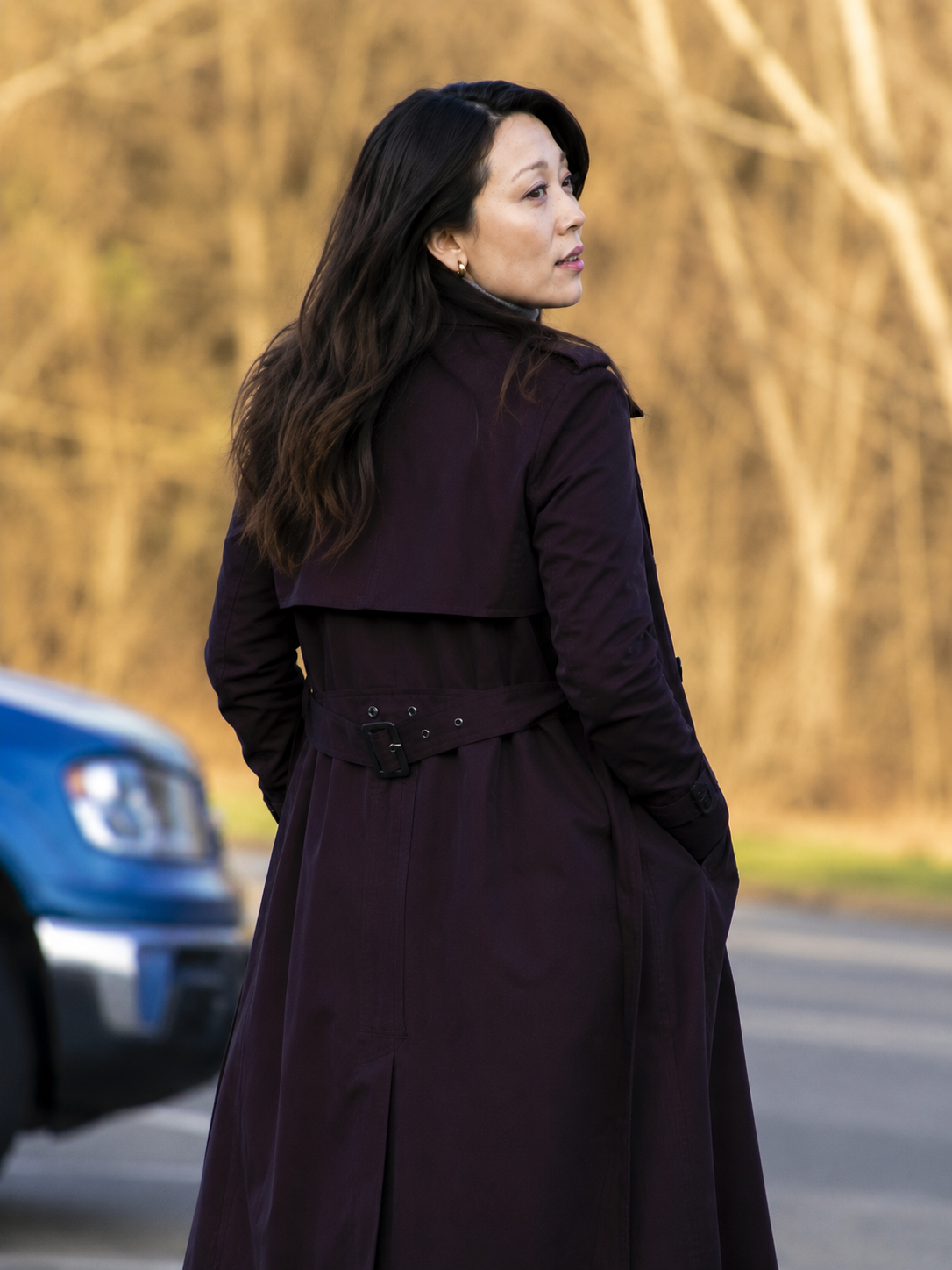 Hollywood Jacket Tracker S1 Reenie black Cotton Trench Coat