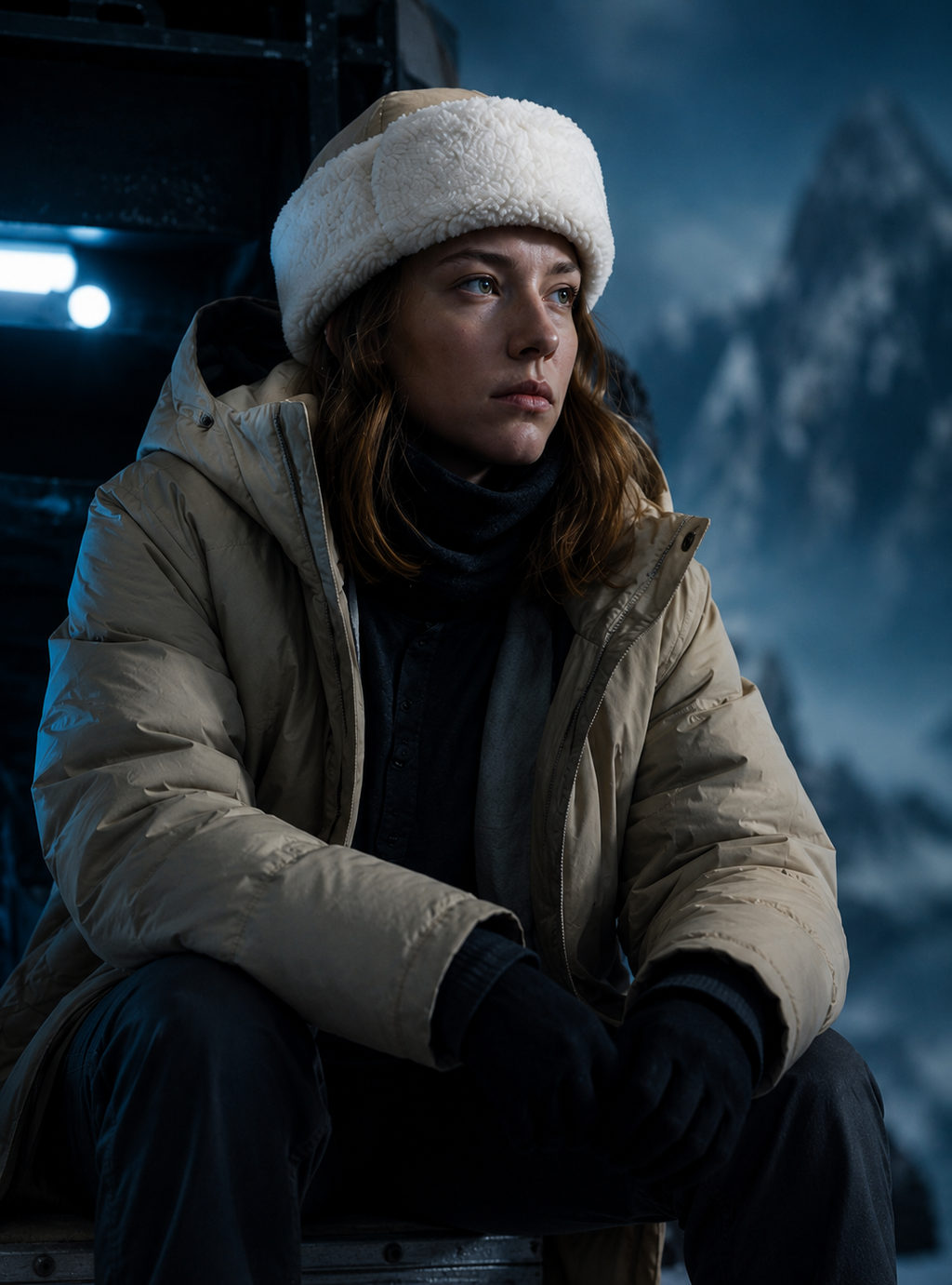 Hollywood Jacket The Last Frontier 2025 Sidney Scofield Beige Puffer Coat