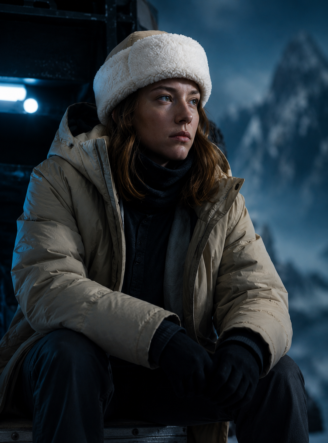 Hollywood Jacket The Last Frontier 2025 Sidney Scofield Beige Puffer Coat