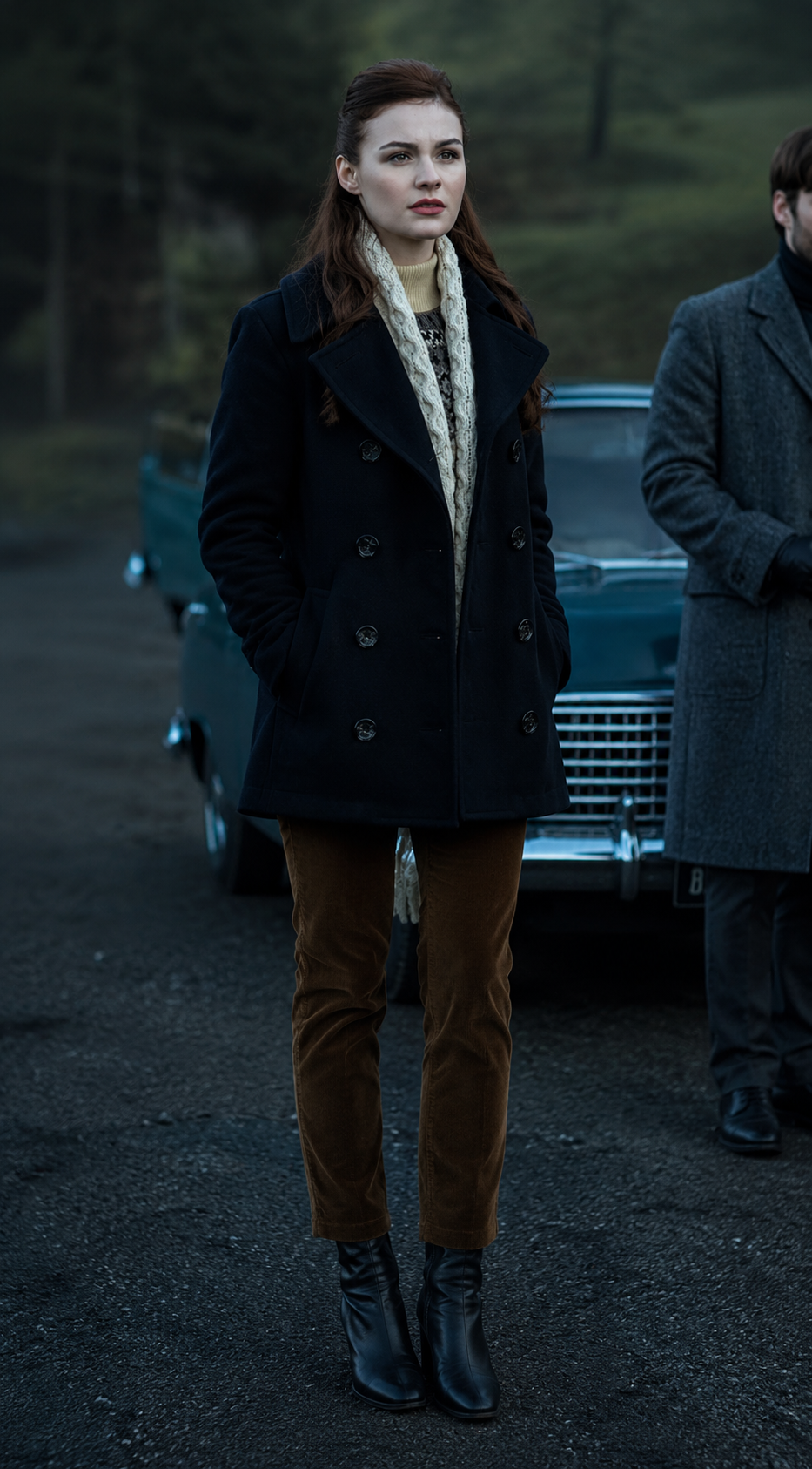 Hollywood Jackets Brianna Randall Outlander S02 Black Wool Coat