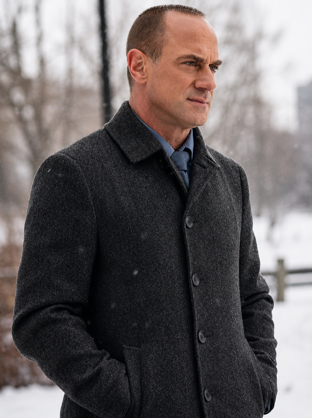 Hollywood Jackets Law & Order: Organized Crime Christopher Meloni Grey Wool Coat