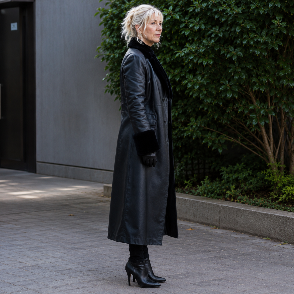Hollywood Jackets Helen Mirren MobLand S01 Maeve Black Leather Shearling Coat