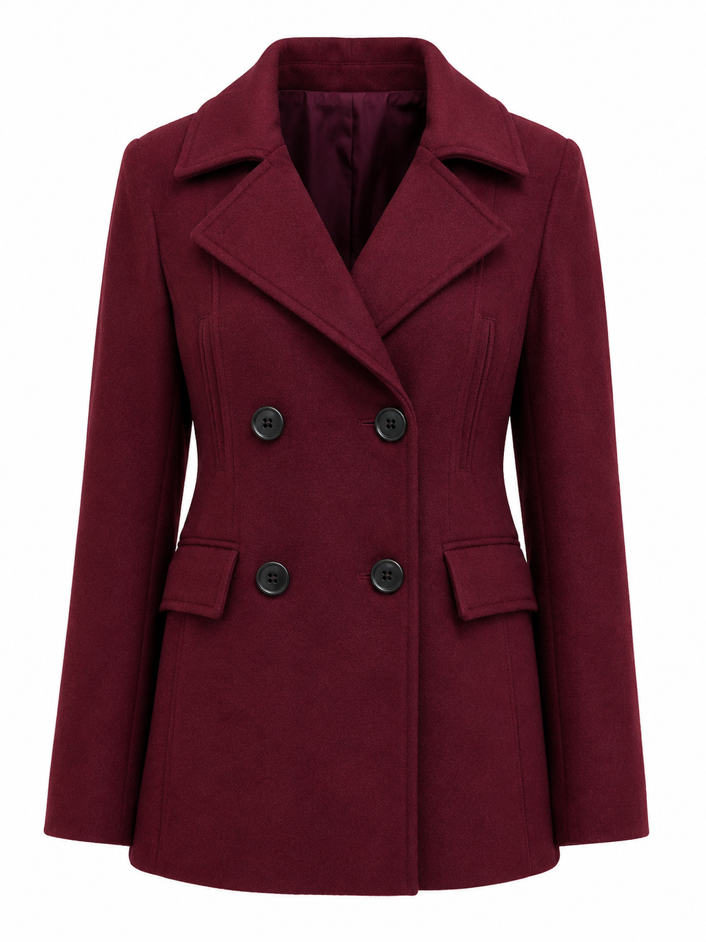 Hollywood Jackets A Complete Unknown 2024 Elle Fanning Maroon Peacoat