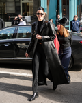 Hollywood Jackets Kendall Jenner Black Leather Long Coat