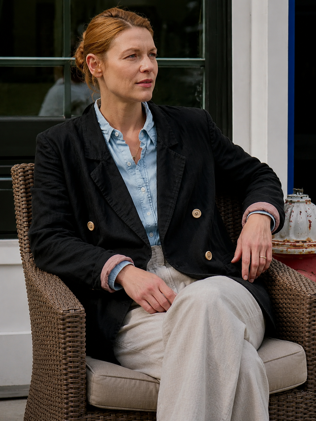 Hollywood Jacket The Beast in Me S01 Aggie Wiggs Black Cotton Coat