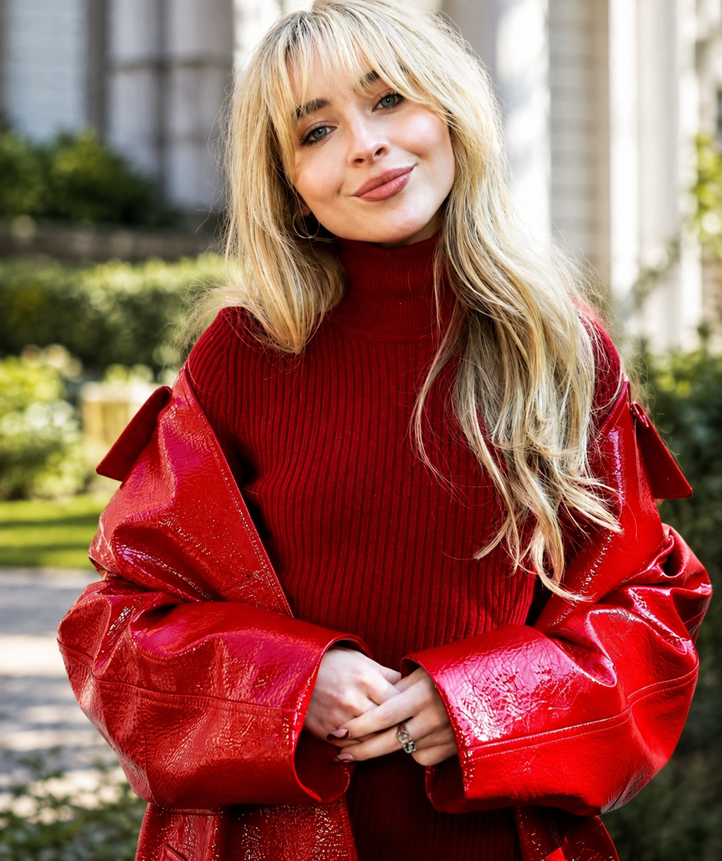 Hollywood Jacket Sabrina Carpenter Red Leather Coat