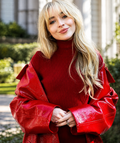 Hollywood Jacket Sabrina Carpenter Red Leather Coat