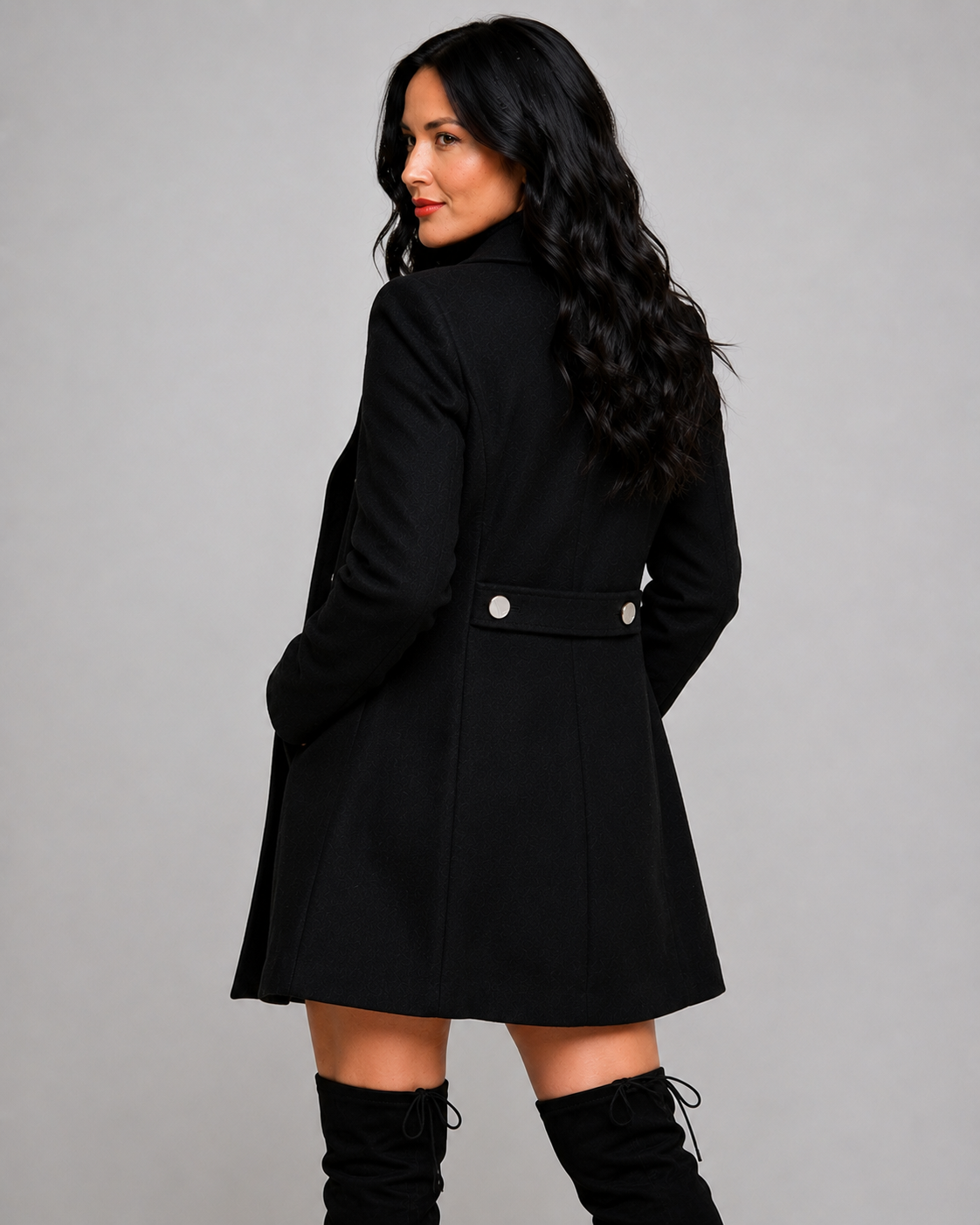 Hollywood Jacket Olivia Munn Black Wool Coat