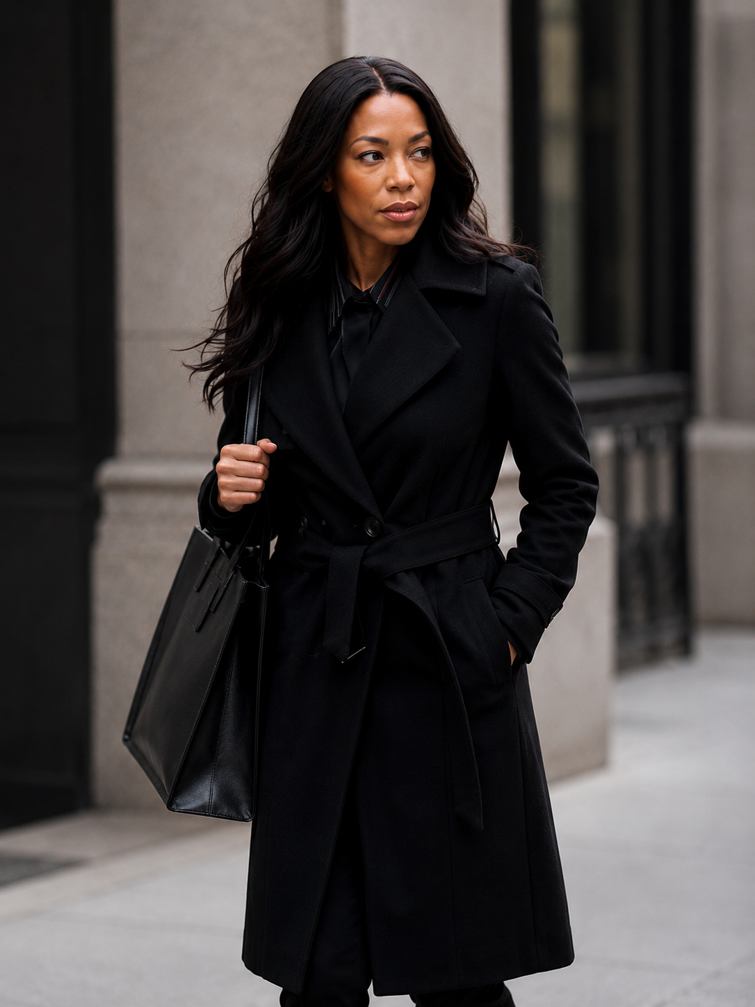 Hollywood Jacket Nikki M. James Daredevil: Born Again 2025 Black Wool Coat