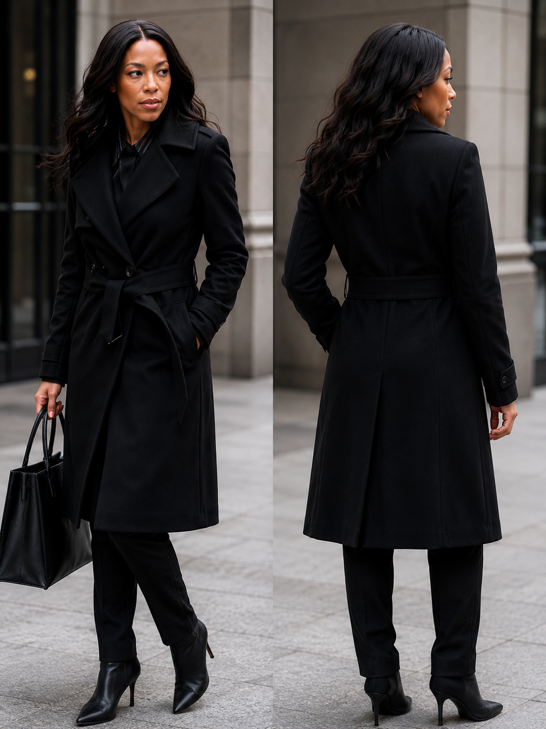 Hollywood Jacket Nikki M. James Daredevil: Born Again 2025 Black Wool Coat