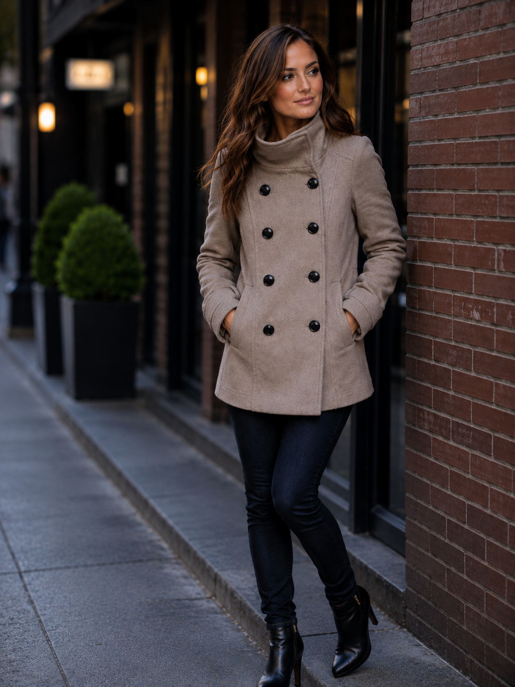 Hollywood Jacket Minka Kelly Titans S2 Dove Beige Coat