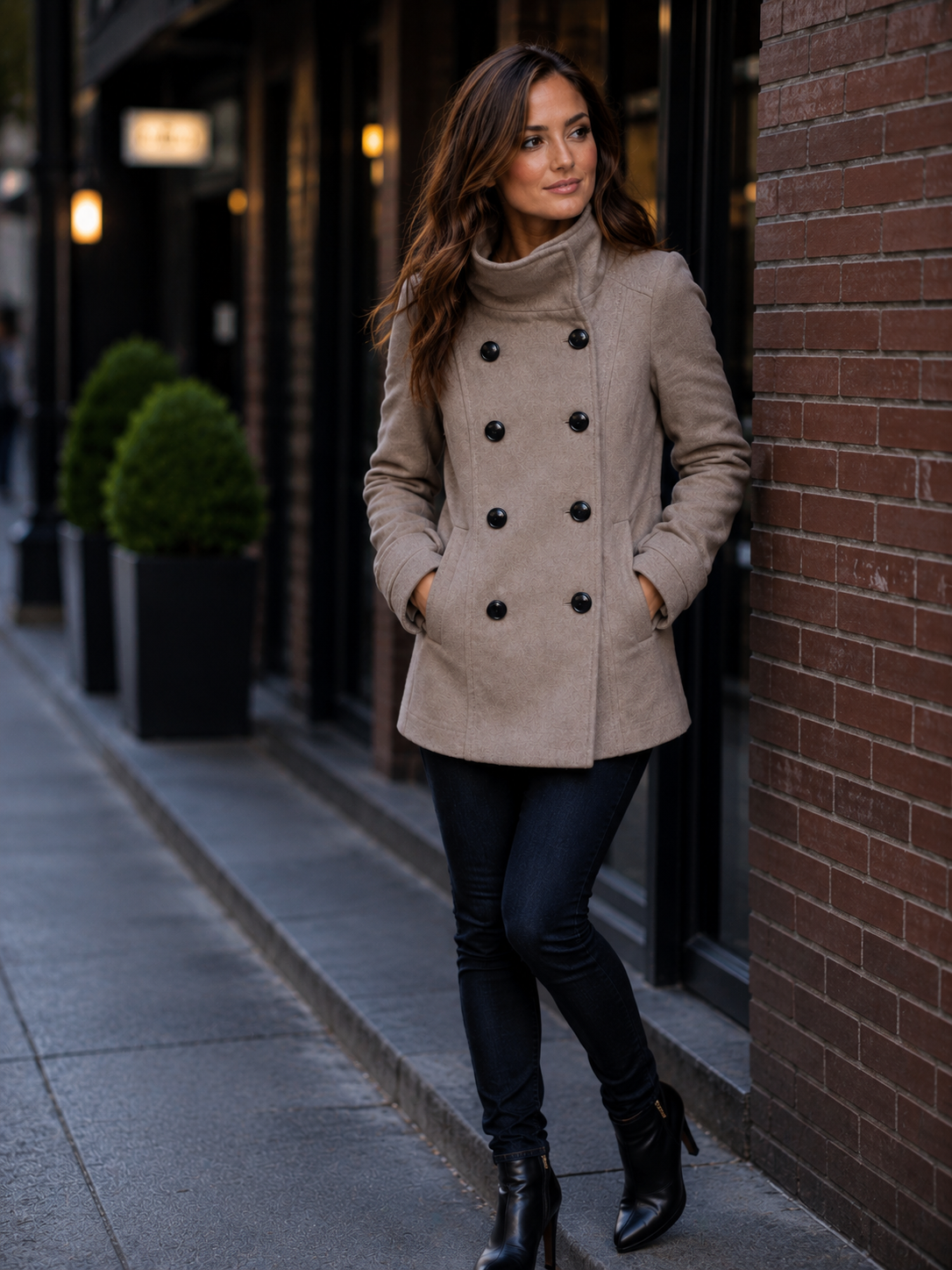 Hollywood Jacket Minka Kelly Titans S2 Dove Beige Coat