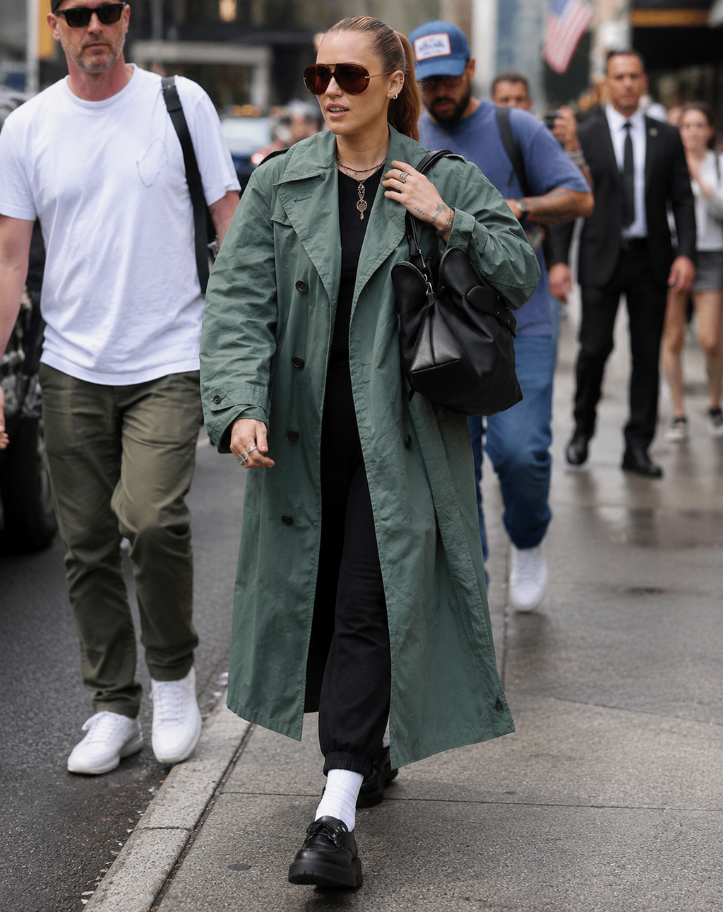 Hollywood Jacket Miley Cyrus 2025 Green Cotton Trench Coat