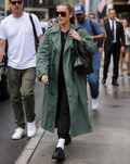 Hollywood Jacket Miley Cyrus 2025 Green Cotton Trench Coat