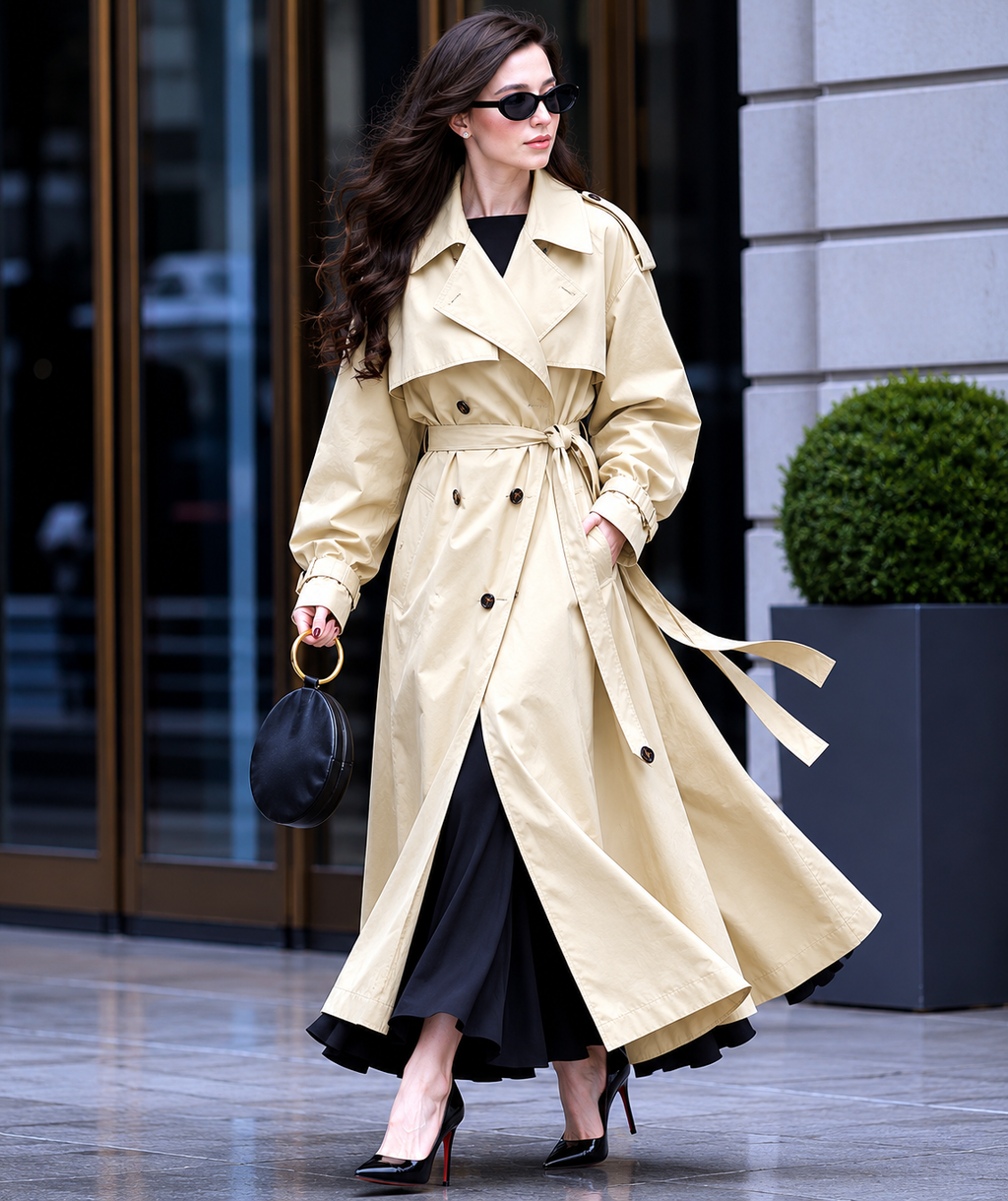 Hollywood Jacket Mikey Madison Good Morning America 2025 Cotton Trench Coat