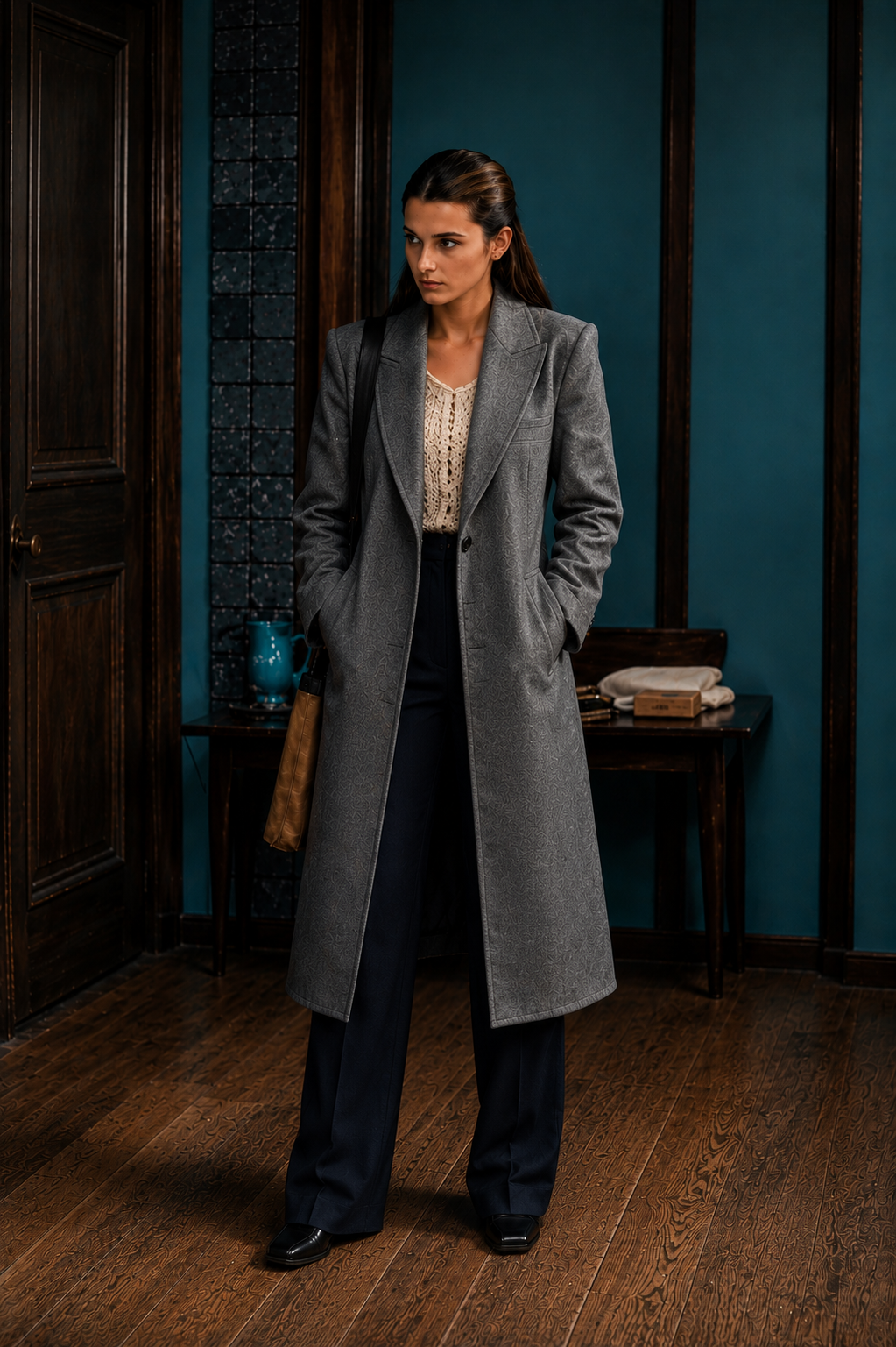 Hollywood Jacket Chloe East Heretic 2024 Grey Wool Coat