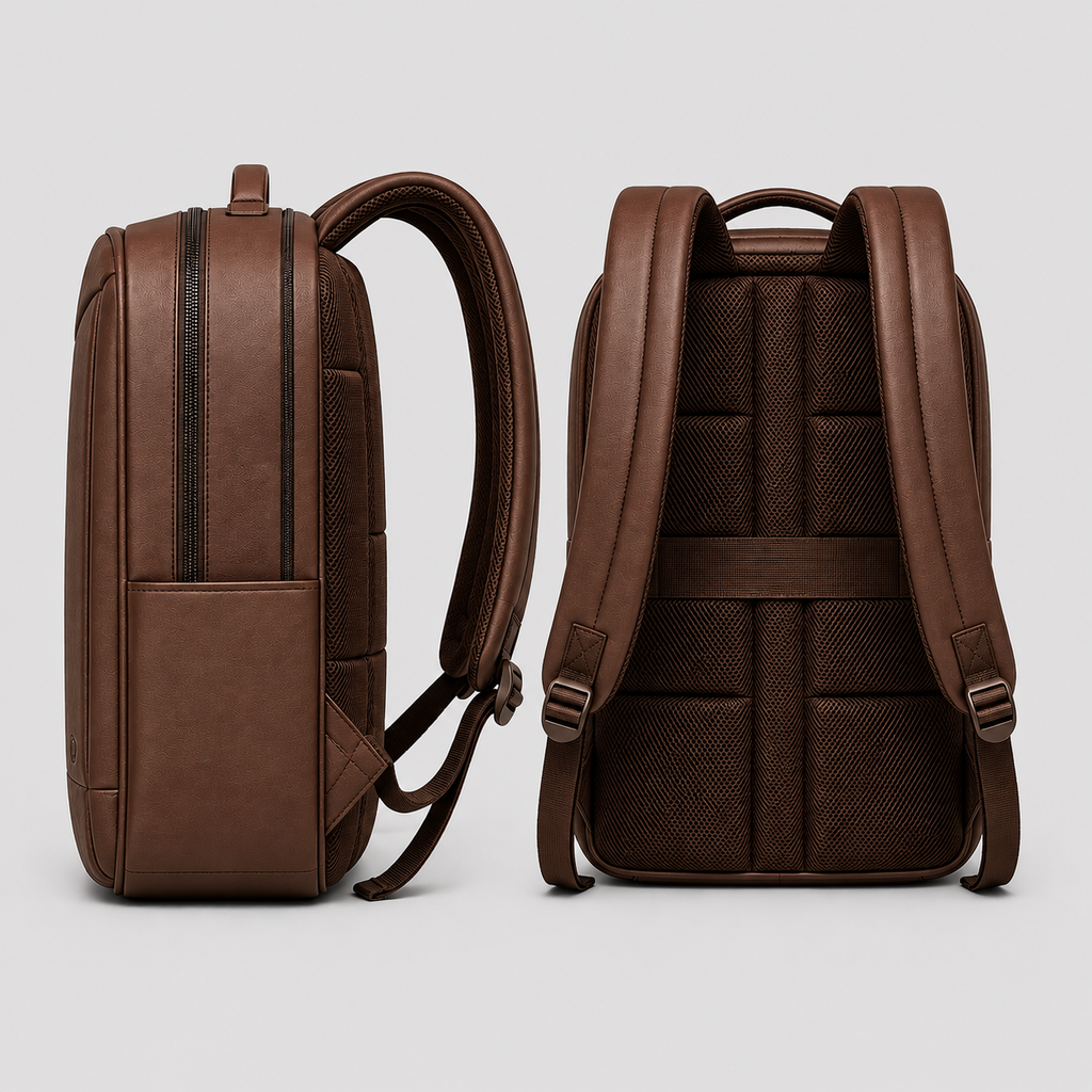 Hollywood Jacket Executive Black Leather Laptop Backpack | Premium Business Travel Backpack