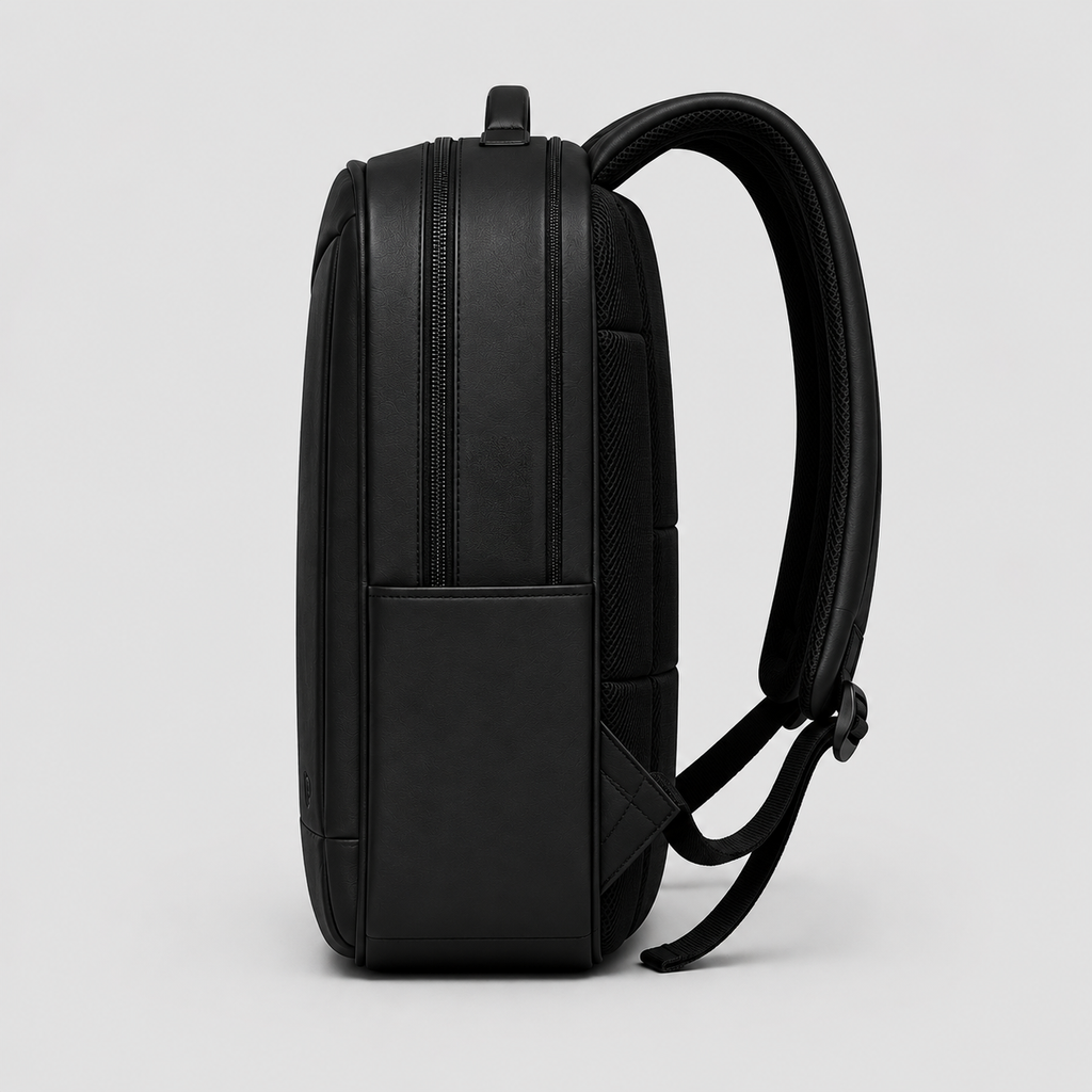 Hollywood Jacket Executive Black Leather Laptop Backpack | Premium Business Travel Backpack