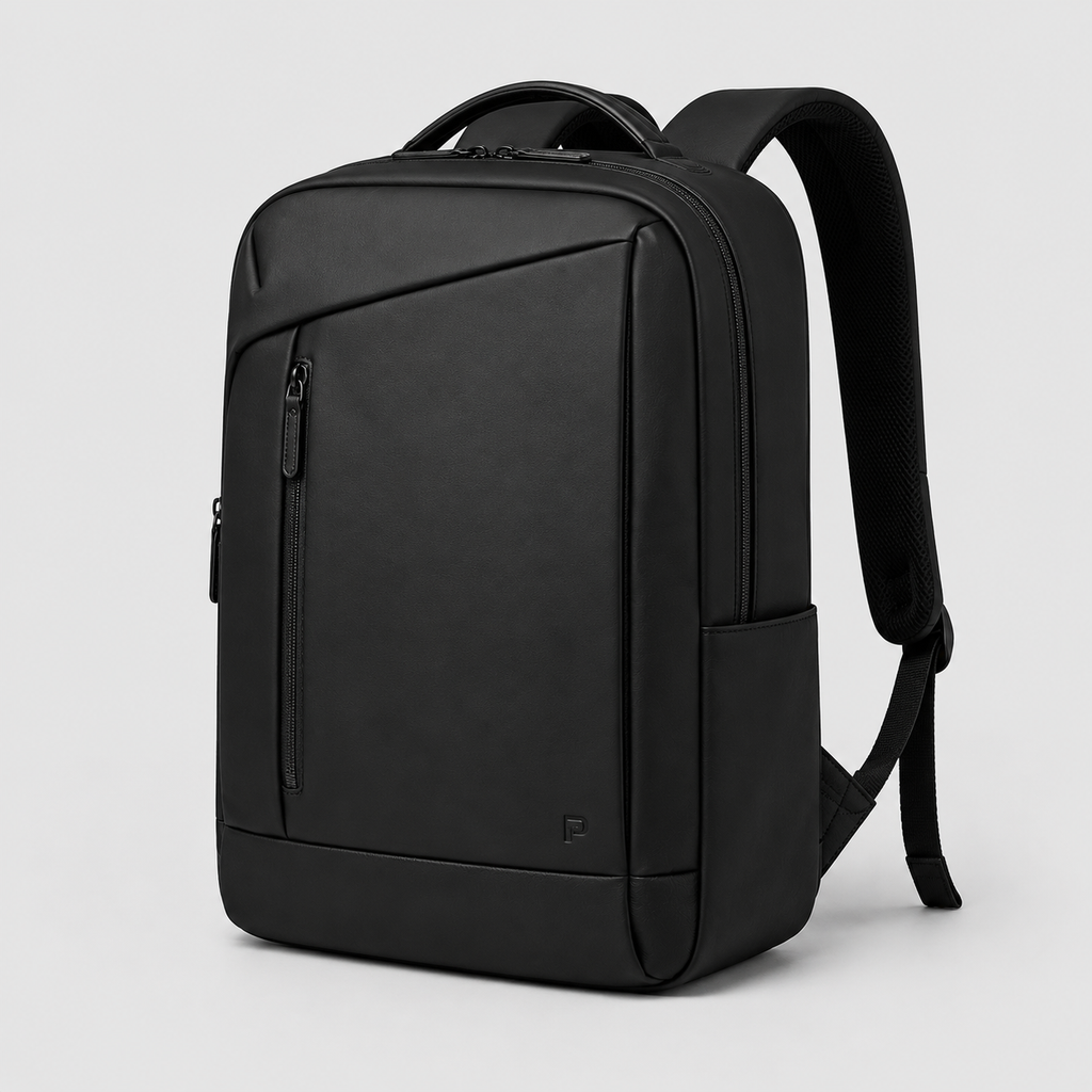 Hollywood Jacket Executive Black Leather Laptop Backpack | Premium Business Travel Backpack