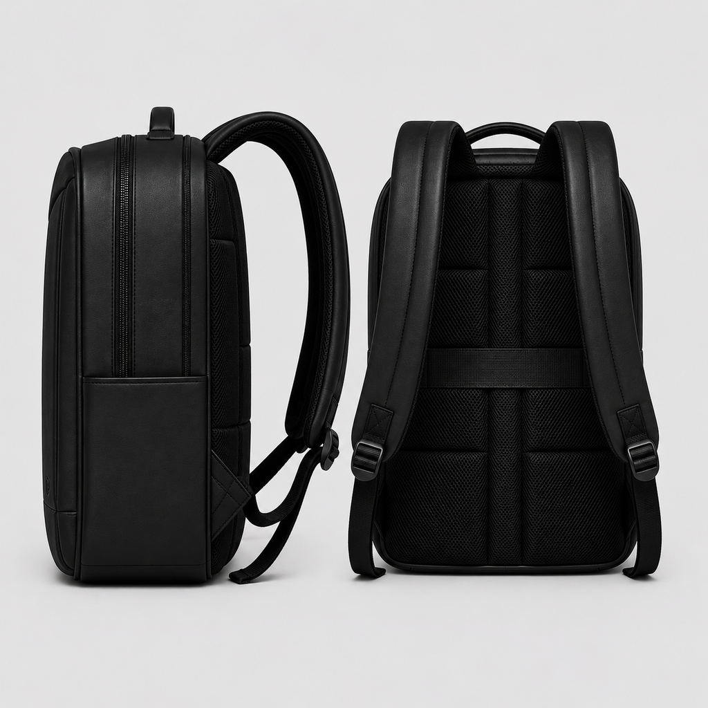 Hollywood Jacket Executive Black Leather Laptop Backpack | Premium Business Travel Backpack