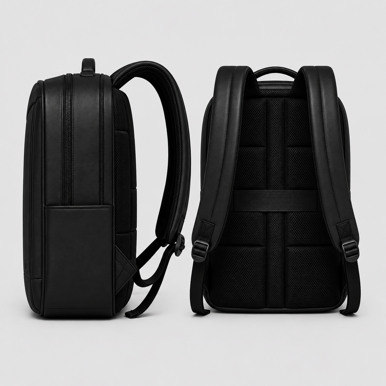 Hollywood Jacket Executive Black Leather Laptop Backpack | Premium Business Travel Backpack