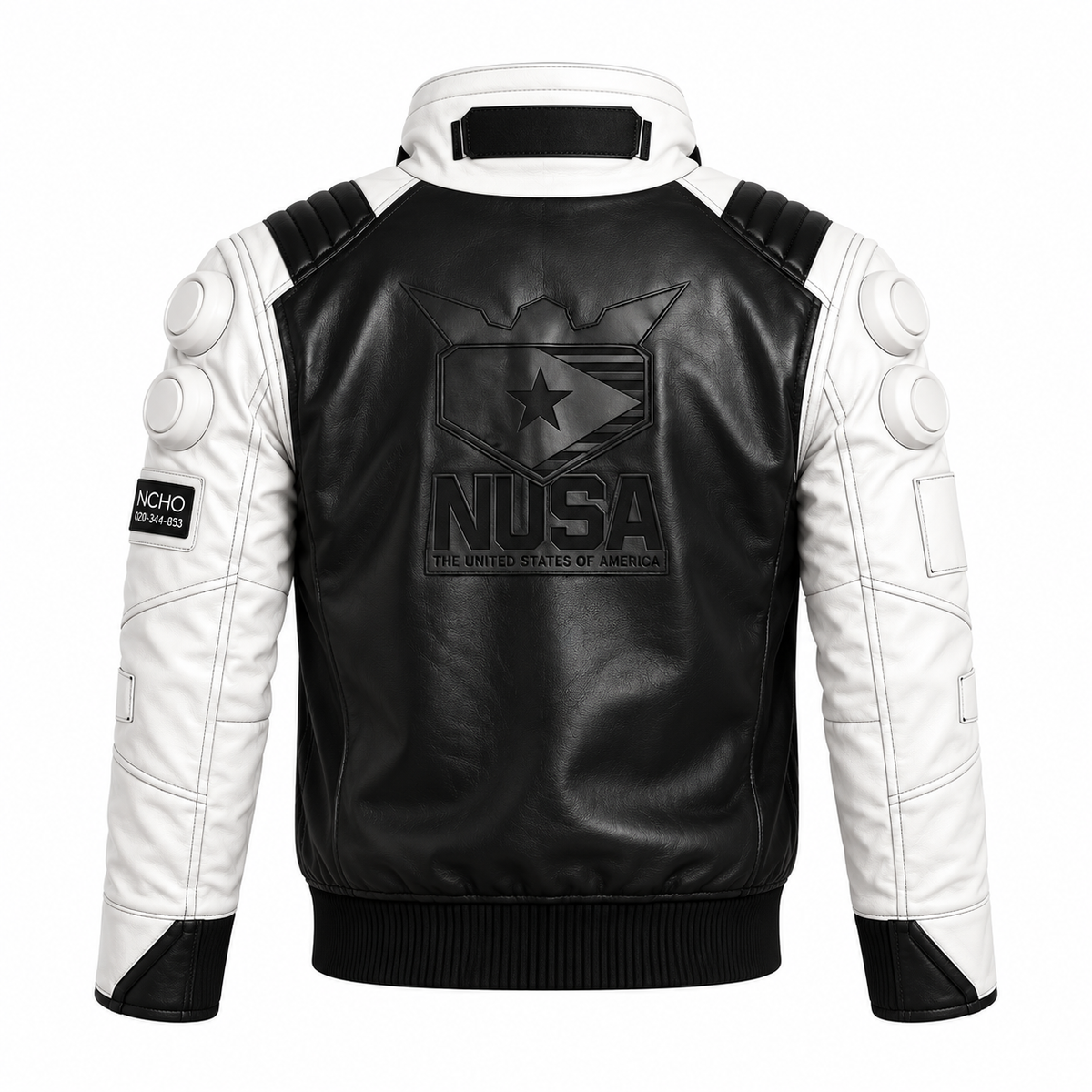 Nusa Black & White Leather Jacket – Men’s