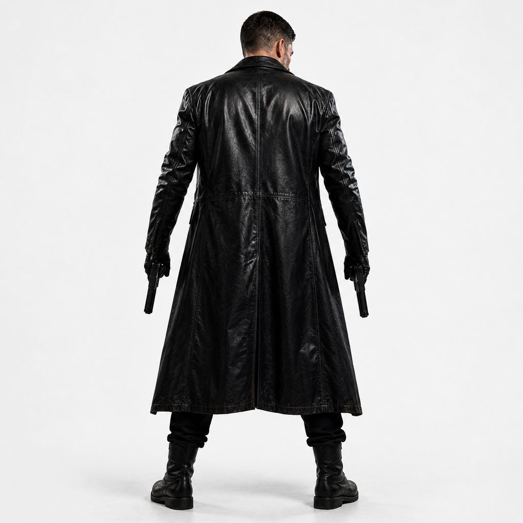 Jon Bernthal The Punisher Leather Trench Coat – Frank Castle Black Long Coat