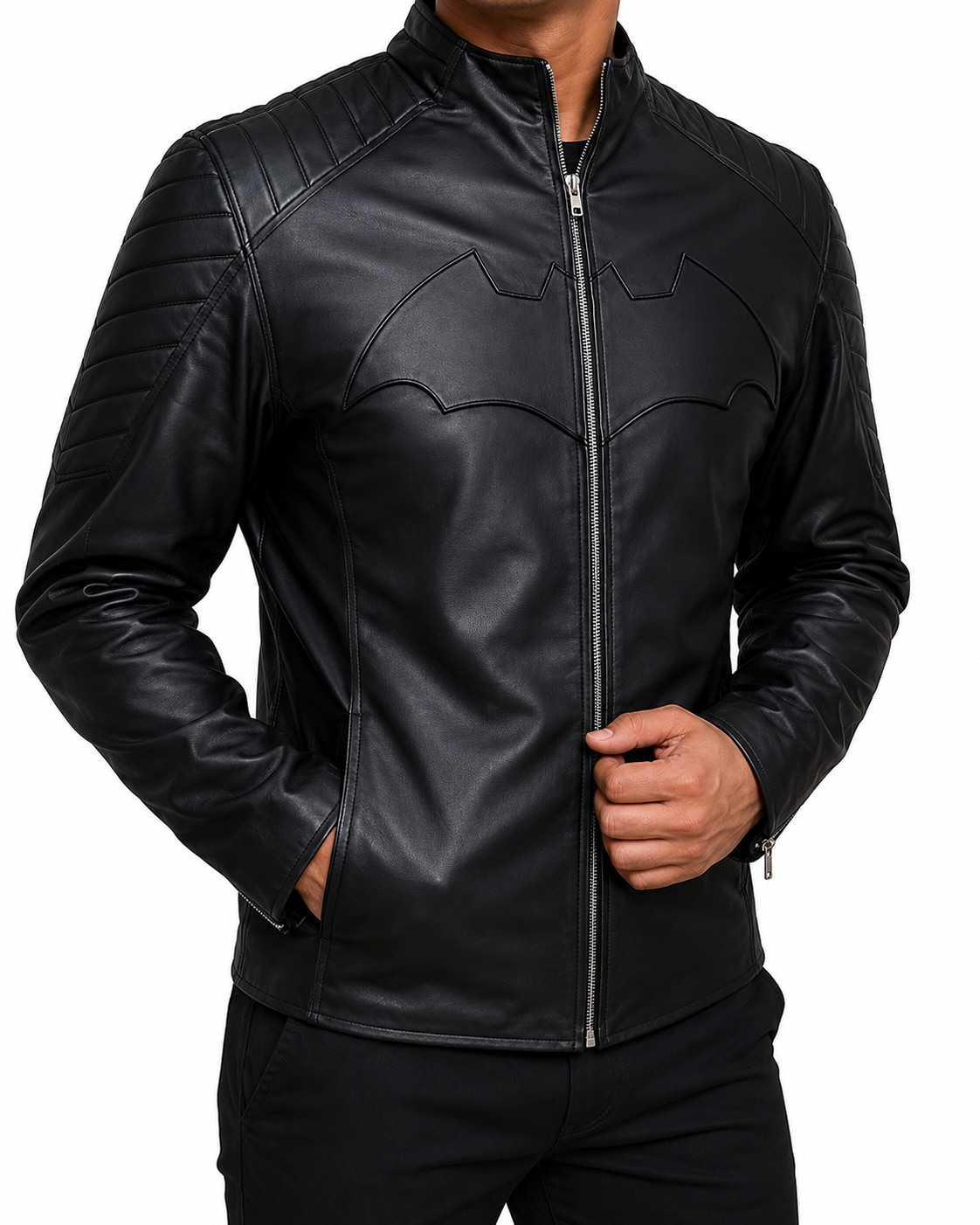 The Dark Knight Rises Movie Inspired Black Leather Jacket