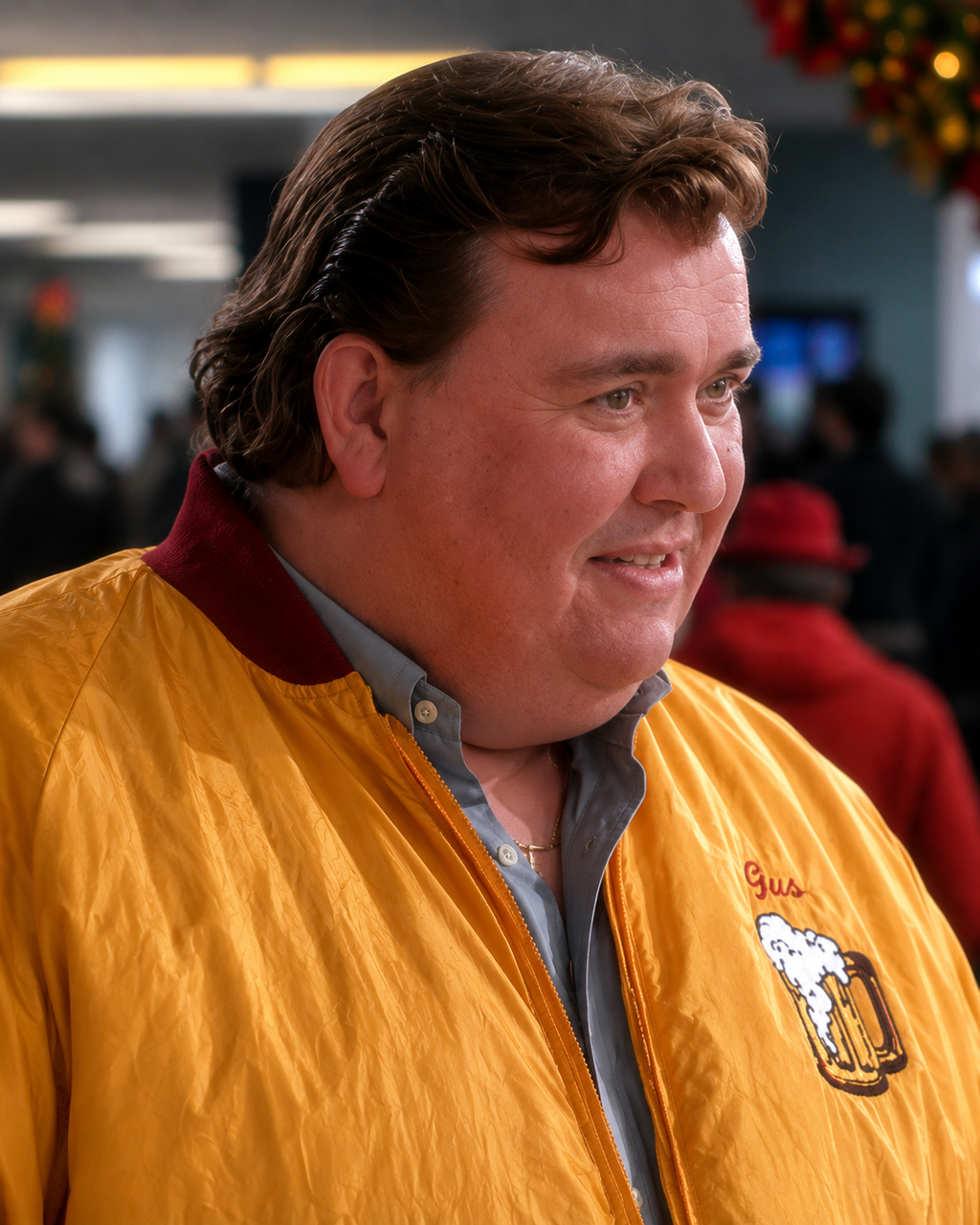 Hollywood Jackets John Candy Home Alone Gus Polinski Yellow Satin Bomber Jacket