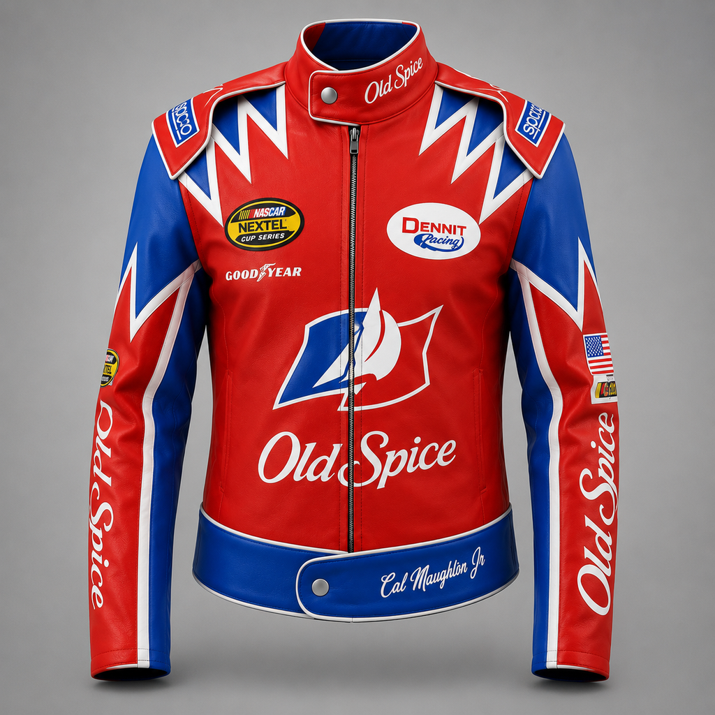Hollywood Jackets John C. Reilly Talladega Nights Old Spice Racing Leather Jacket