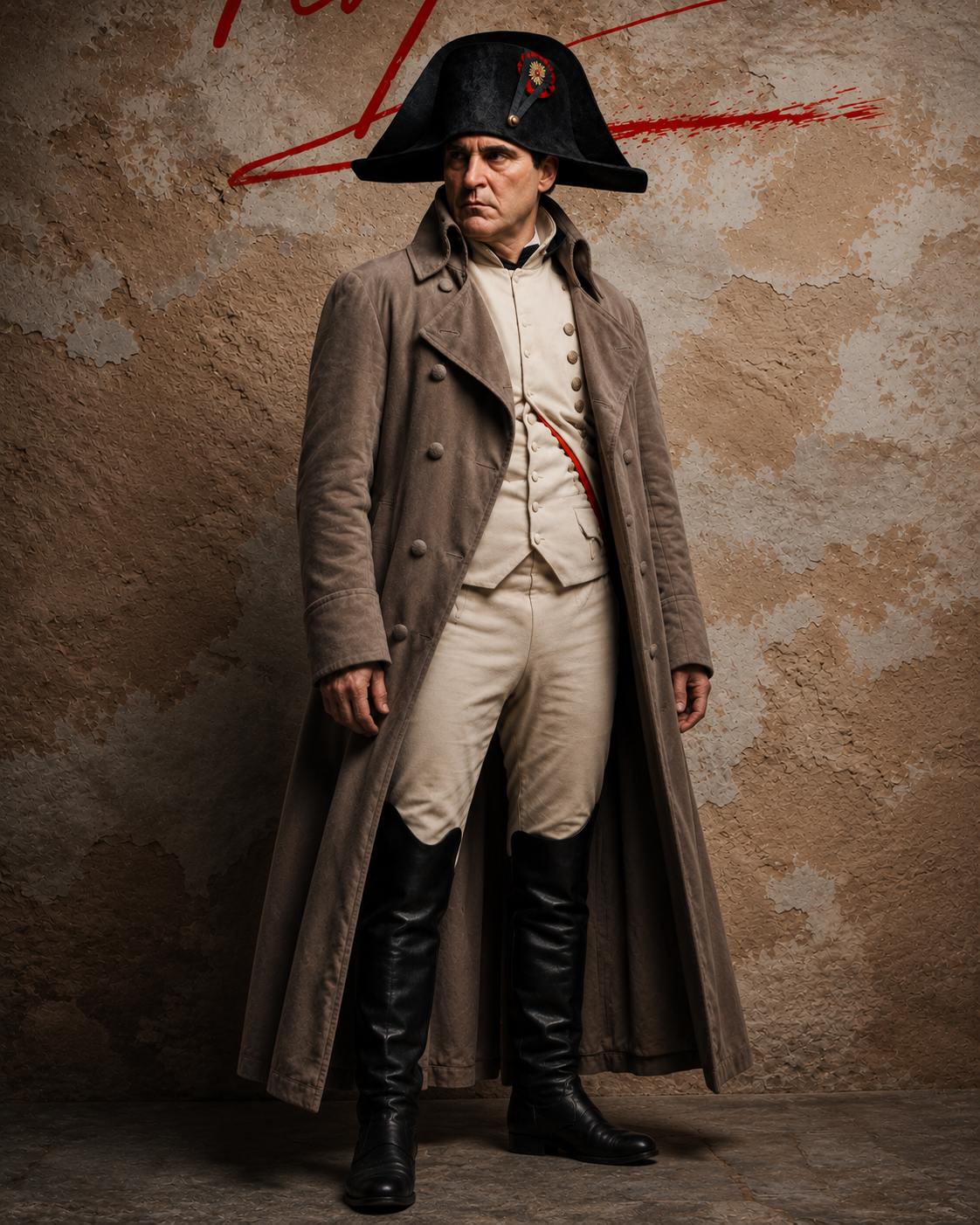 Hollywood Jackets Joaquin Phoenix Napoleon 2023 Grey Military Trench Coat